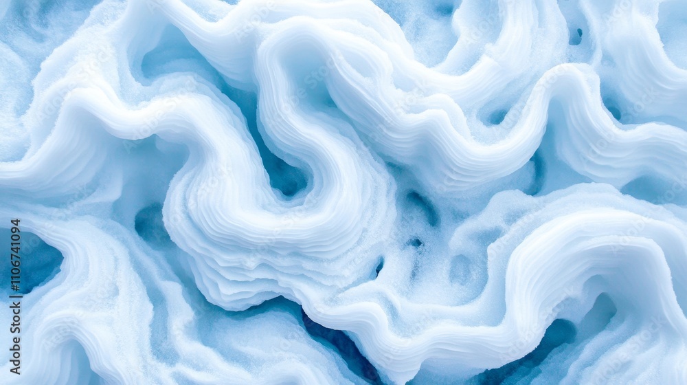 Obraz premium Frozen in Time: Abstract Snow Formations Resembling Ocean Waves