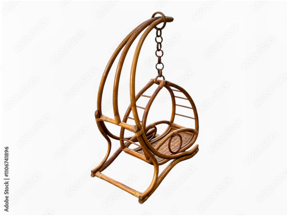 In the picture is a swing made from brown rattan. It is a swing made from bent rattan, decorated into a swing for decoration and display as a souvenir made by hand with beautiful natural colors. In the picture is a swing made from brown rattan. It is a swing made from bent rattan, decorated into a swing for decoration and display as a souvenir made by hand with beautiful natural colors.