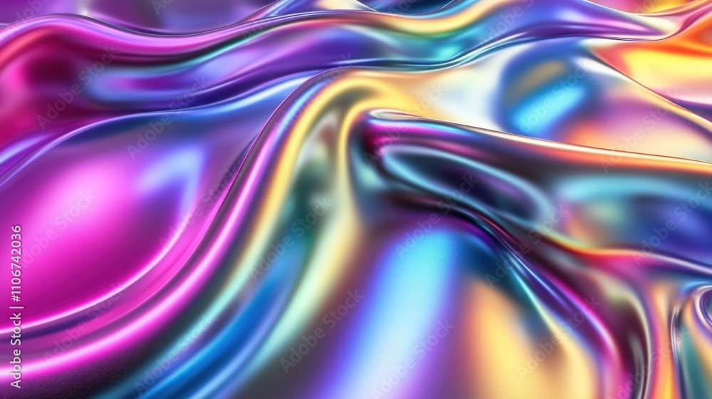 3d render of abstract futuristic background with chrome metal curves, holographic gradient texture, iridescent rainbow colors, black isolated background. 3d render of abstract futuristic background with chrome metal curves, holographic gradient texture, iridescent rainbow colors, black isolated background.