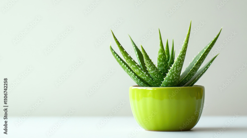 Aloe vera plant in green pot on white background, showcasing its vibrant green leaves and unique texture. This plant adds fresh touch to any space Aloe vera plant in green pot on white background, showcasing its vibrant green leaves and unique texture. This plant adds fresh touch to any space