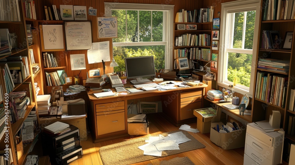 Warm and Inviting Sunlit Study Warm and Inviting Sunlit Study