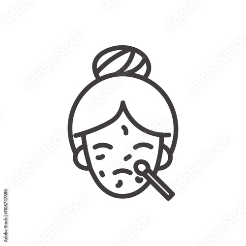 Acne Treatment thin liner icon vector.