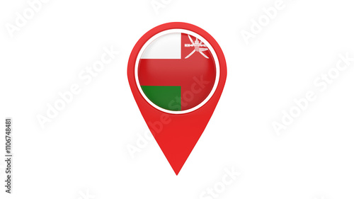 Free Download Location Sign with Oman Flag - 4K - GFXLoad