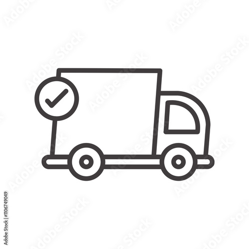 Delivery thin liner icon vector.