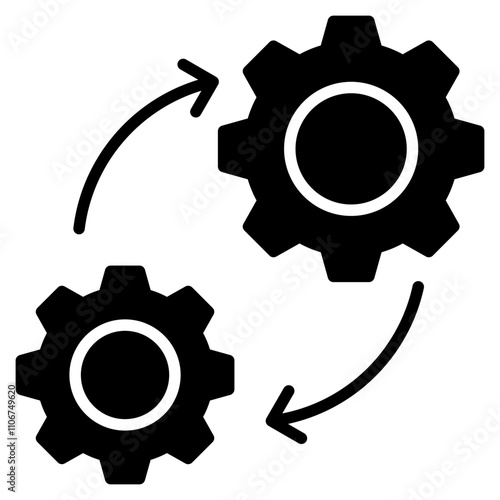 Process icon solid vector