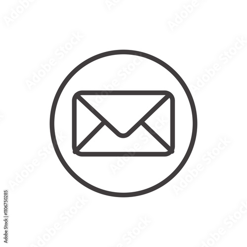 Mail thin liner icon vector.