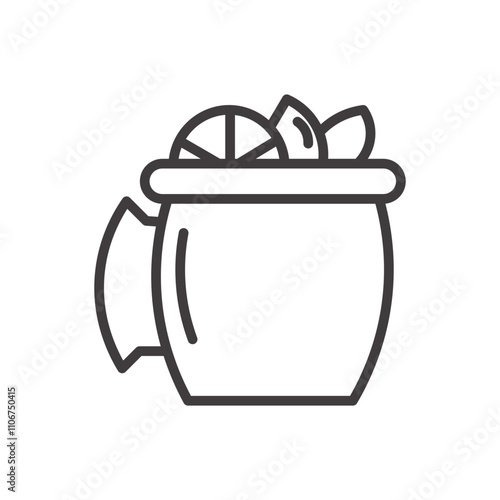 Moscow Mule thin liner icon vector.