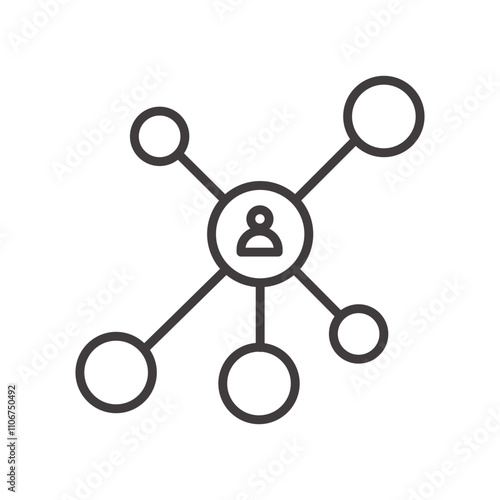 Networking thin liner icon vector.