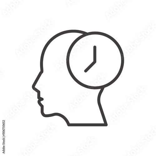 Patience thin liner icon vector.