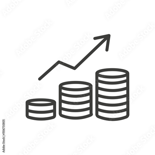 Profit thin liner icon vector.