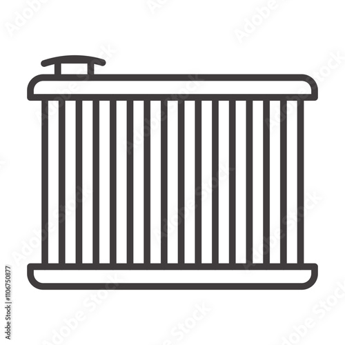 Radiator thin liner icon vector.