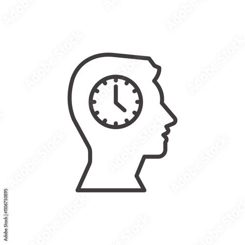 Punctuality thin liner icon vector.