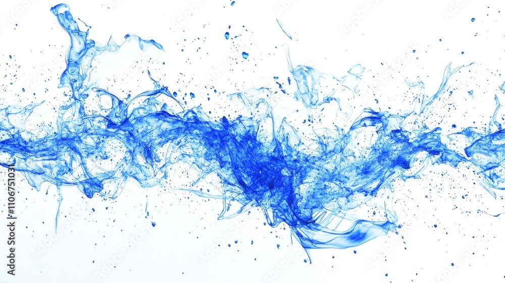 Obraz premium Blue electric energy splash isolated on white background Stock Illustration uk, uhd