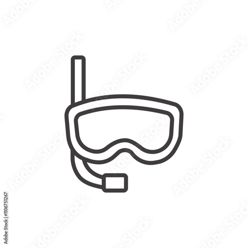 Snorkel Mask Icon Representing Water Activities and Underwater Adventures