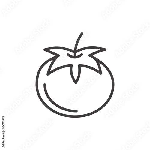 Tomato thin liner icon vector.