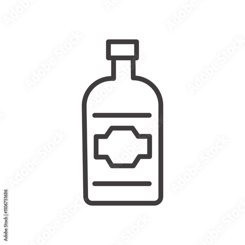 Vodka thin liner icon vector.