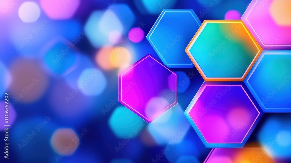 Abstract Hexagon Pattern Bright Colors Geometric Background Shiny Design Abstract Hexagon Pattern Bright Colors Geometric Background Shiny Design