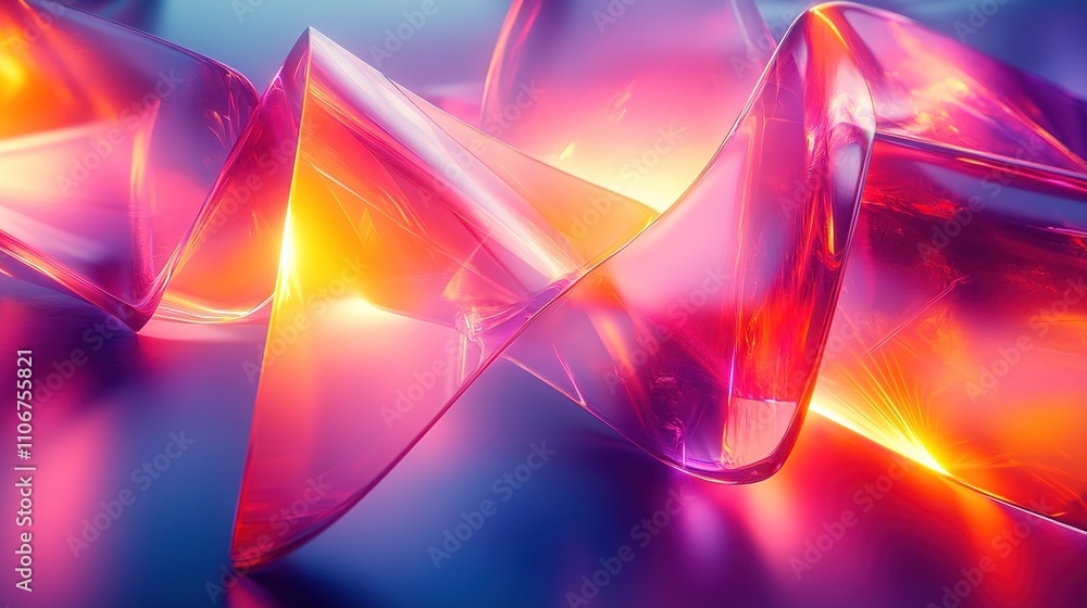 A vibrant, abstract composition of translucent shapes with glowing colors. A vibrant, abstract composition of translucent shapes with glowing colors.