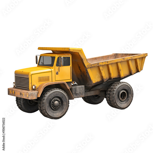 A Yellow Dump Truck Ready For Work photo