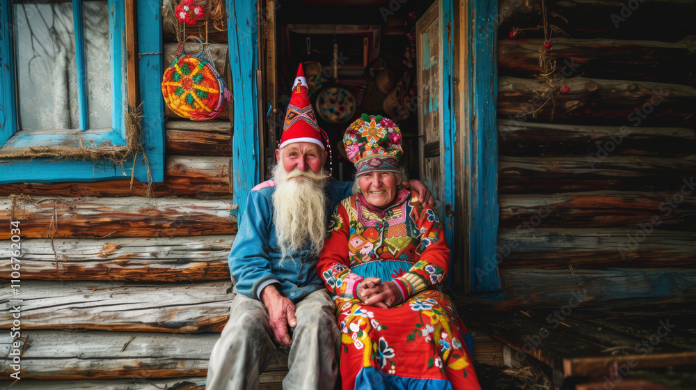 elderly elves couple portrait elderly elves couple portrait