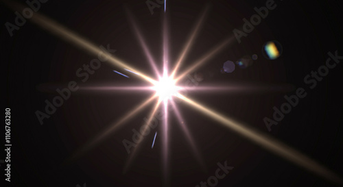 A centered lens flare with ...