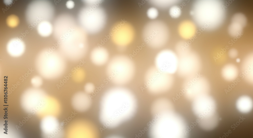 A dreamy bokeh effect featuring soft golden and white light orbs, creating a warm and elegant ambiance