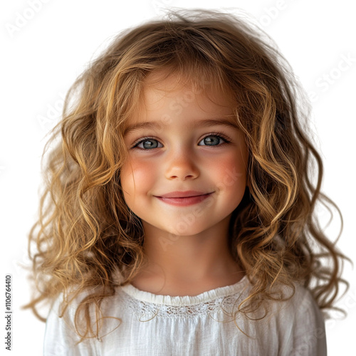 portrait of a smiling little girl isolated on transparent background
