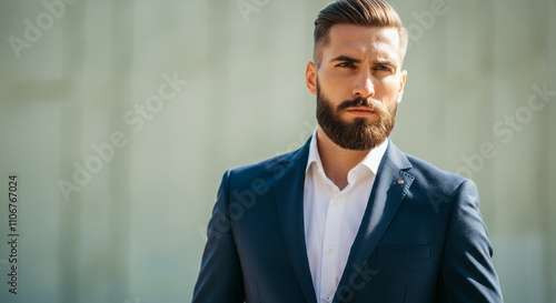 A confident man with a bear...