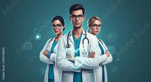 A team of confident healthc...