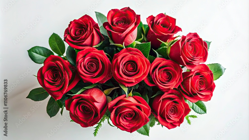 Elegant Red Roses Bouquet on White Background - Minimalist Floral Arrangement for Home Decor, Wedding, and Gift Ideas Elegant Red Roses Bouquet on White Background - Minimalist Floral Arrangement for Home Decor, Wedding, and Gift Ideas