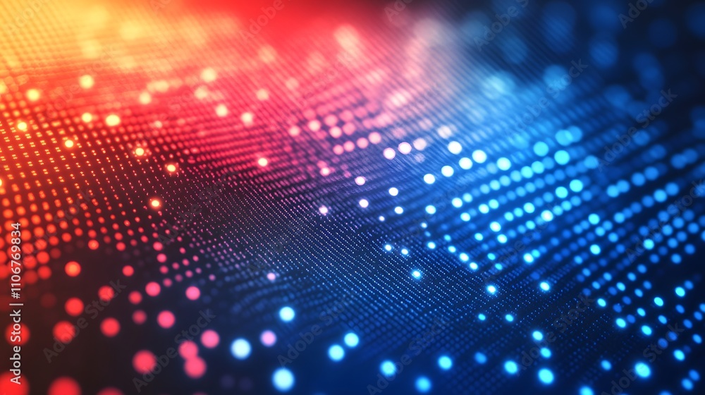 Abstract red blue glowing particle wave. Abstract red blue glowing particle wave.