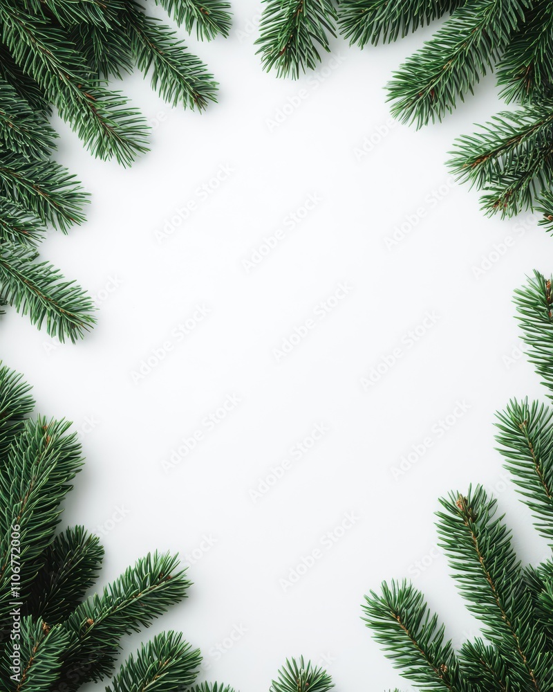 Christmas Pine cones and needles border concept. Scandinavianinspired pine border, monochromatic tones, modern Christmas decoration concept Christmas Pine cones and needles border concept. Scandinavianinspired pine border, monochromatic tones, modern Christmas decoration concept