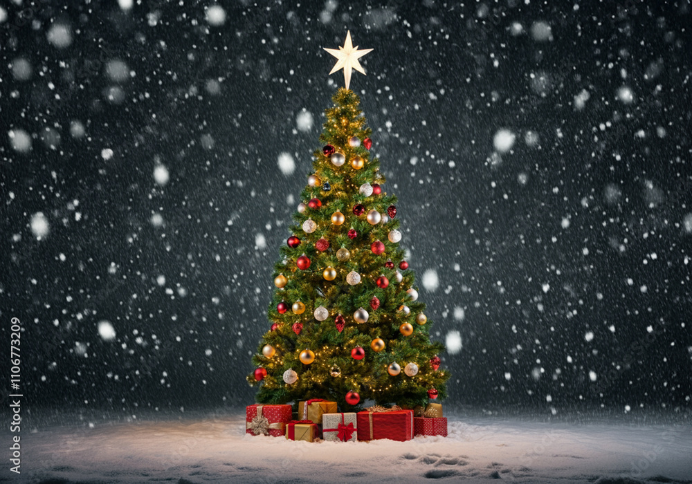 Obraz premium Christmas tree background