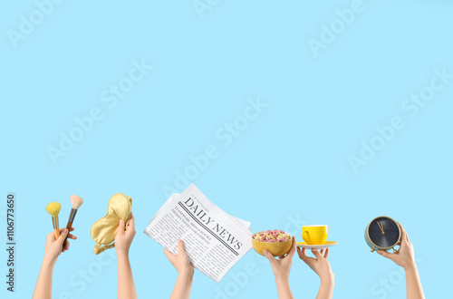 Female hands with makeup br...