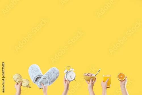Female hands with sleeping ...