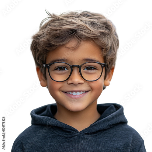 portrait of a smiling child isolated on transparent background