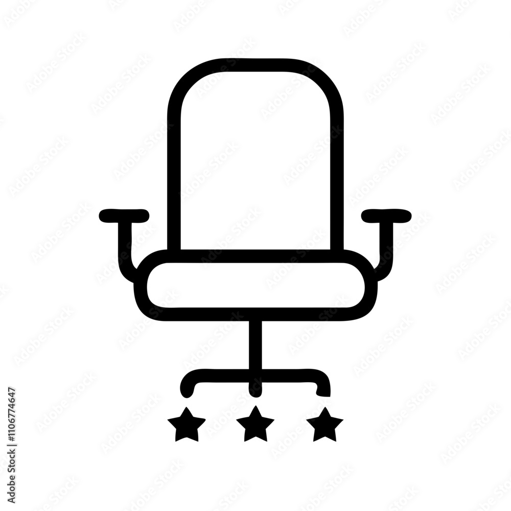 Vector line icon of office chair Vector line icon of office chair