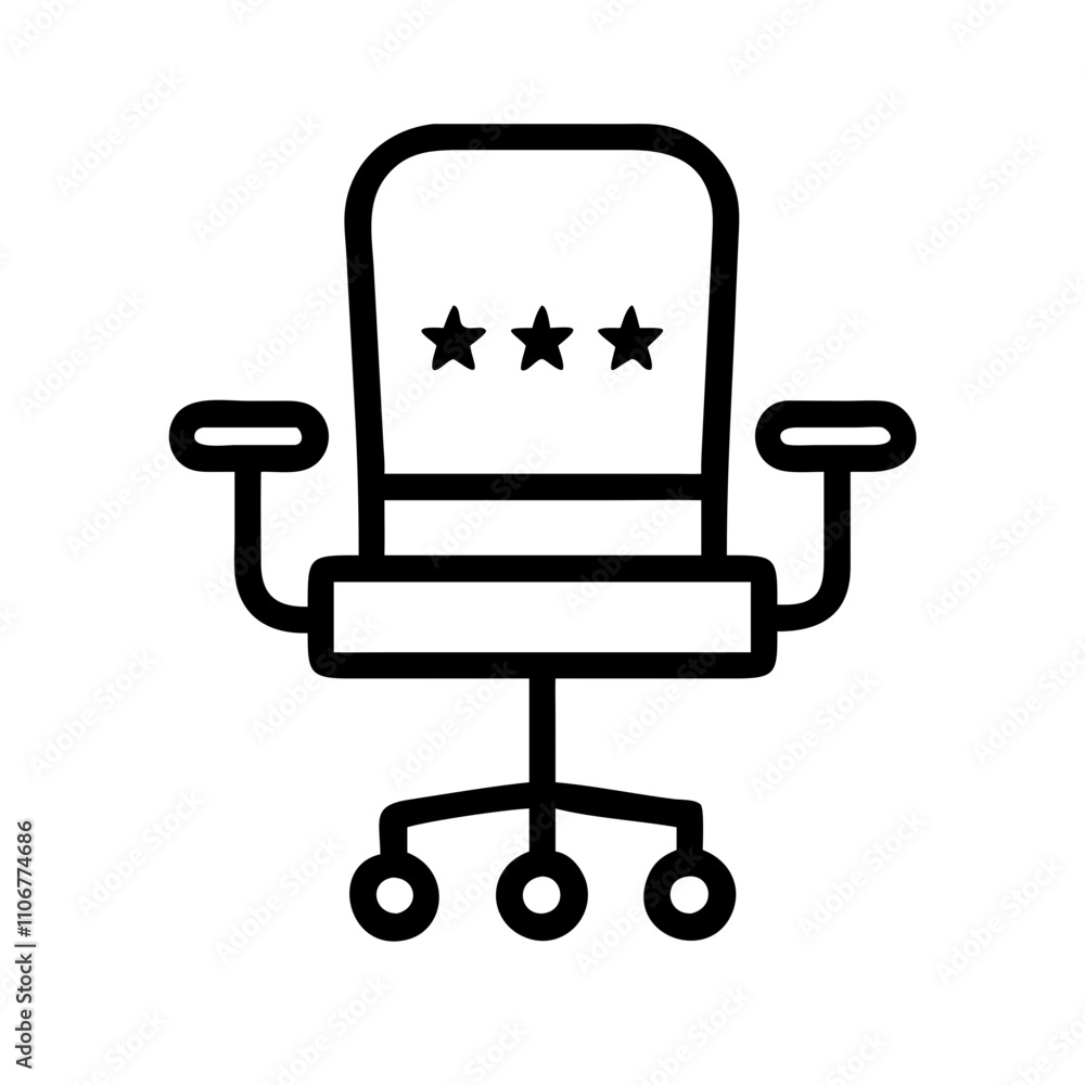 Vector line icon of office chair Vector line icon of office chair