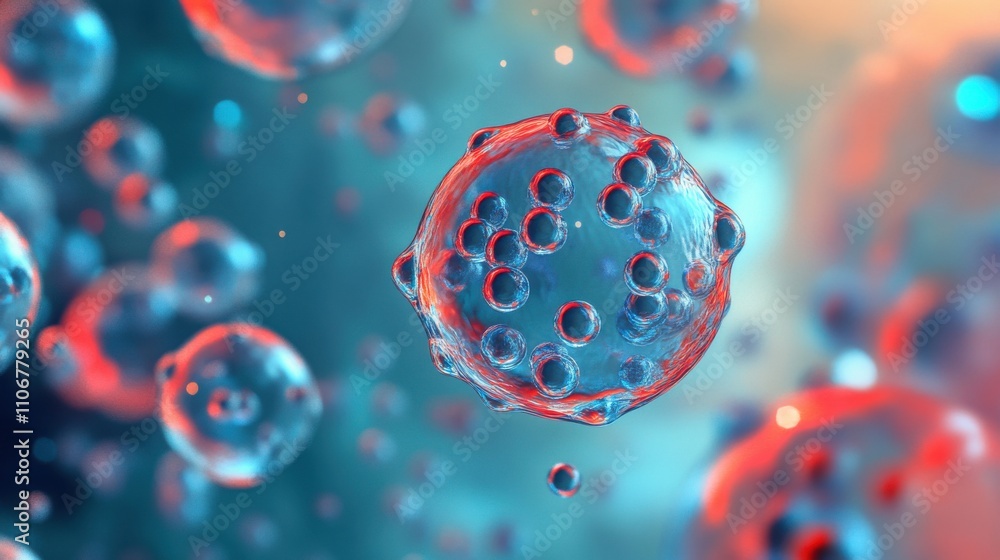 Lively Microbes in Colorful Abstract Background Lively Microbes in Colorful Abstract Background