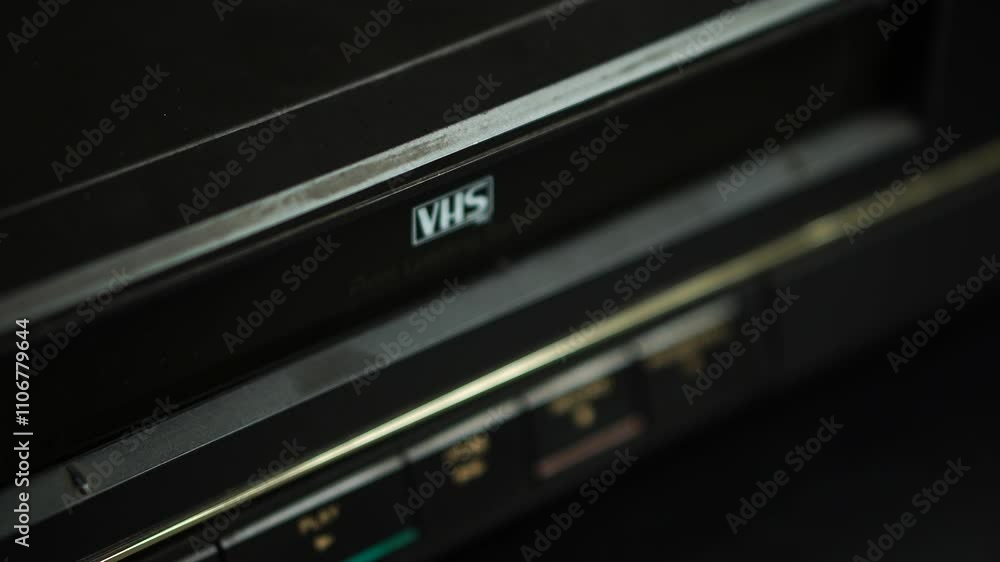 Ejecting VHS Video Cassette Tape With Birthday Party Camera Footage, Close Up Ejecting VHS Video Cassette Tape With Birthday Party Camera Footage, Close Up