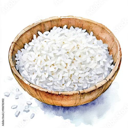 Rice watercolor clipart illustration