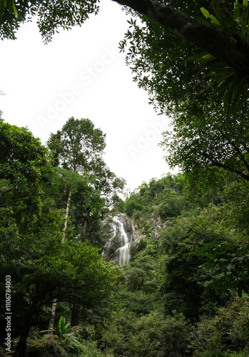 Landscape photos Khlong Lan Waterfall, Kamphaeng Phet province.