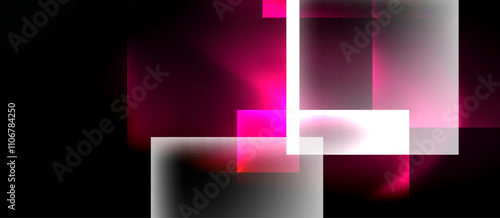 Dark neon colors with glass square shapes