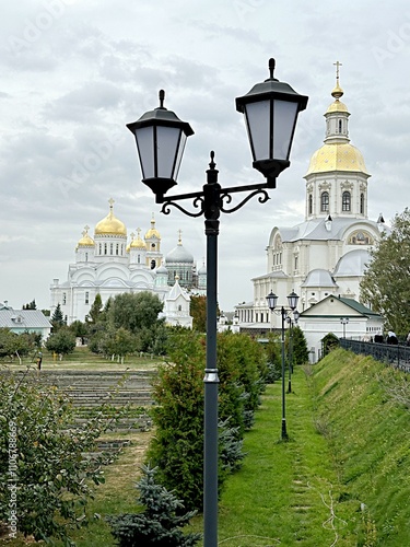 Diveevo Orthodox monastery of Seraphim of Sarov in the autumn of the holy groove. Russia photo