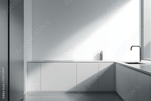 minimalist kitchen design white cabinetry illustration timeless design photo