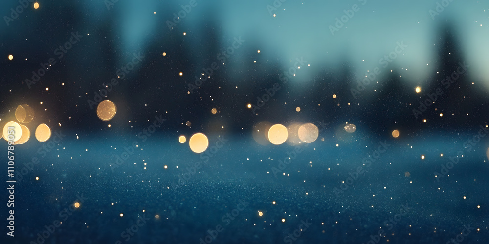 Christmas Garland Bokeh Lights with Snow - Holiday Illumination and Decoration Christmas Garland Bokeh Lights with Snow - Holiday Illumination and Decoration