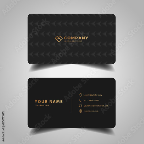 Premium and modern black business card with a sleek, professional design.
