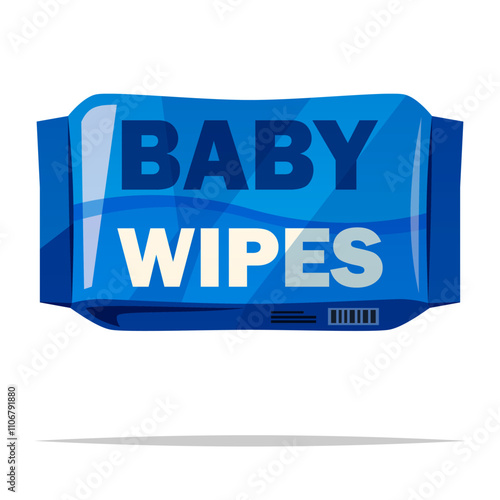 Baby wet wipes vector isolated illustration