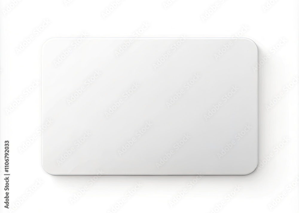 White Plastic ID Card Template Mockup with Rounded Corners Isolated on White Background for Professional Use, Business, and Design Projects White Plastic ID Card Template Mockup with Rounded Corners Isolated on White Background for Professional Use, Business, and Design Projects