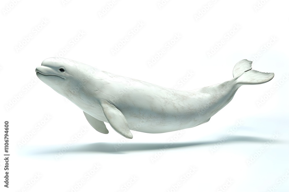 Obraz premium beluga whale isolated on white background.